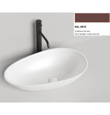 Раковина, Salini, Paola, шгв 580*345*140, отверстия для смесителя-отсутствуют, цвет внутри и снаружи-RAL8015 матовый