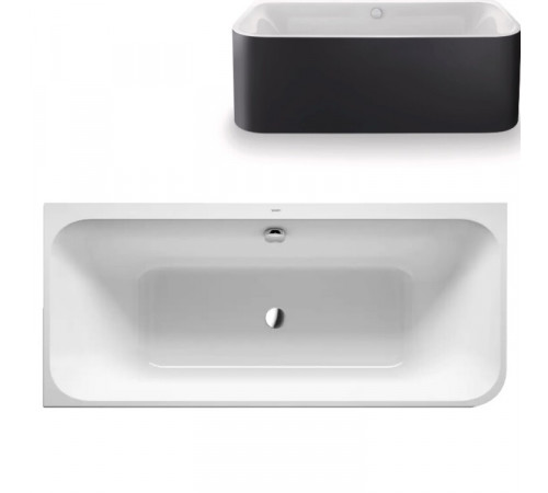 Ванна, Duravit, Happy D.2 Plus, шгв 1800*800*600, цвет ванны-белый, аериловая панель в цвете -графит суперматовый