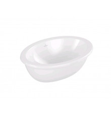 Раковина, Villeroy&Boch, Loop&Friends, шгв 485*325*215, отверстия для смесителя-отсутствуют, CeramicPlus, цвет-альпийский белый