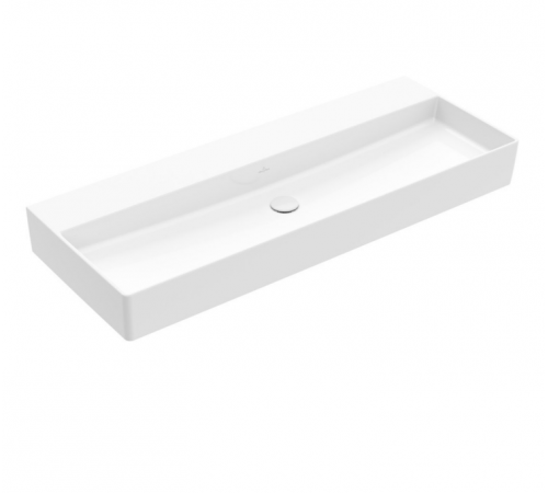 Раковина, Villeroy&Boch, Memento 2.0, шгв 1200*470*135, отверстия для смесителя-отсутствуют, CeramicPlus, цвет-альпийский белый