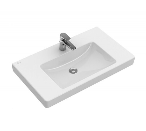 Раковина, Villeroy&Boch, Subway 2.0, шг 1000*470, отверстия для смесителя-1 сквозное, 2 промаркированных, цвет-альпийский белый
