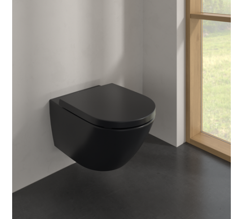 Унитаз, Villeroy&Boch, Subway 3.0, подвесной, шгв 370*560*360, CeramicPlus, цвет-Pure Black