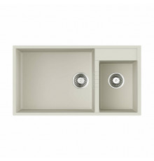 Мойка, OMOIKIRI, Tedori, шгв 850*465*235, отверстия для смесителя-2 промаркированных, чаши-2, цвет-белый