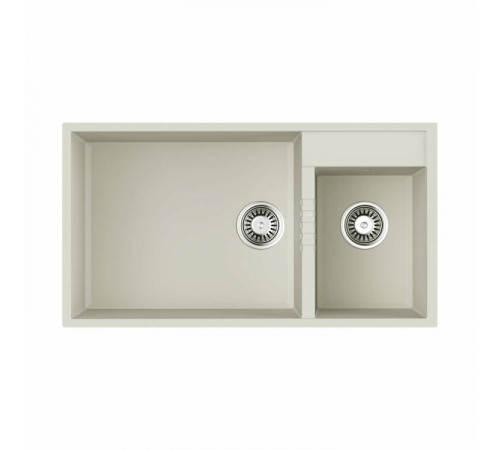 Мойка, OMOIKIRI, Tedori, шгв 850*465*235, отверстия для смесителя-2 промаркированных, чаши-2, цвет-белый