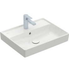 Раковина, Villeroy&Boch, Collaro, шгв 550*440*160, отверстия для смесителя-1 сквозное, 2 промаркированных, цвет-альпийский белый
