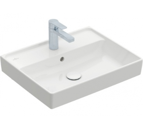 Раковина, Villeroy&Boch, Collaro, шгв 550*440*160, отверстия для смесителя-1 сквозное, 2 промаркированных, цвет-альпийский белый