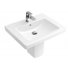 Раковина, Villeroy&Boch, Subway 2.0, шг 650*470, отверстия для смесителя-1 сквозное, 2 промаркированных, CeramicPlus, цвет-альпийский белый