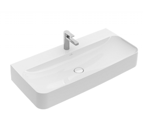 Раковина, Villeroy&Boch, Finion, шгв 1000*470*165, отверстия для смесителя-1 сквозное, 2 промаркированных, CeramicPlus, цвет-альпийский белый