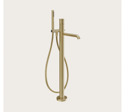 Смеситель для ванны и душа, Gessi, Habito Trame, напольный, цвет-Brushed Brass PVD