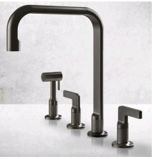 Смеситель для кухни, Gessi, Inciso, цвет-Black Metal Brushed PVD