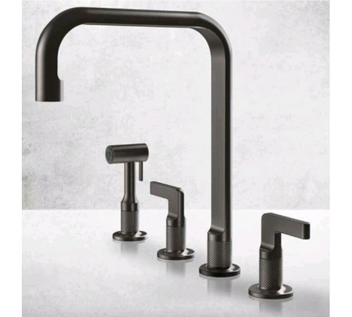 Смеситель для кухни, Gessi, Inciso, цвет-Black Metal Brushed PVD