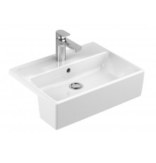 Раковина, Villeroy&Boch, Memento, шгв 550*425*140, отверстия для смесителя-1 сквозное, 2 промаркированных, цвет-альпийский белый