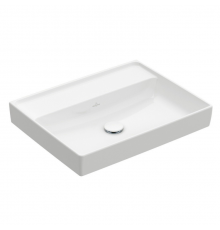 Раковина, Villeroy&Boch, Collaro, шгв 600*470*160, отверстия для смесителя-отсутствуют, CeramicPlus, цвет-альпийский белый