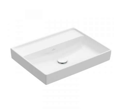 Раковина, Villeroy&Boch, Collaro, шгв 600*470*160, отверстия для смесителя-отсутствуют, CeramicPlus, цвет-альпийский белый