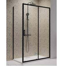 Дверь, Radaway, Premium Pro KDJ, шв 1300*2000, петли-справа, черный, цвет стекла-прозрачный, Easy Clean