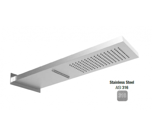 Верхний душ, Almar, Wall Mounted head showers, 537*165, цвет-AISI 316 (Товар заказной, возврату не подлежит)