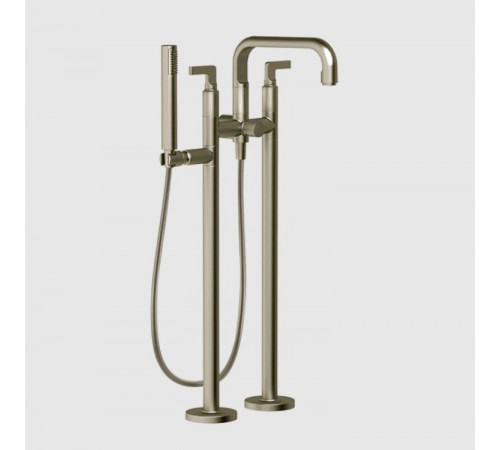 Смеситель для ванны и душа, Gessi, Inciso, напольный, цвет-Finox Brushed Nickel