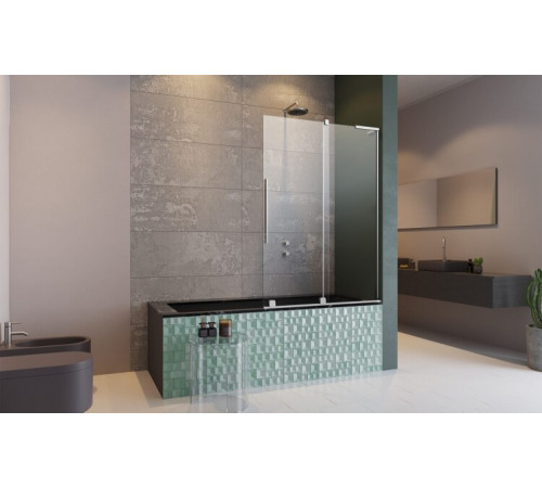 Шторка на ванну, Radaway, Furo SL PND II, шв 588*1500, петли-справа, цвет фурнитуры-хром, цвет стекла-прозрачный, Easy Clean