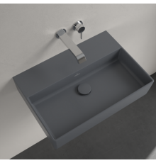 Раковина, Villeroy&Boch, Memento 2.0, шгв 600*420*135, отверстия для смесителя-отсутствуют, CeramicPlus, цвет-Graphite