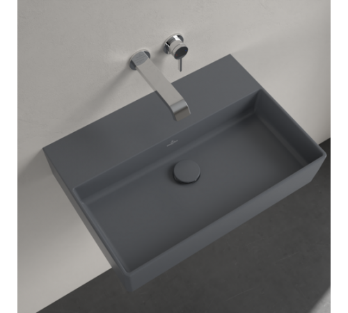 Раковина, Villeroy&Boch, Memento 2.0, шгв 600*420*135, отверстия для смесителя-отсутствуют, CeramicPlus, цвет-Graphite
