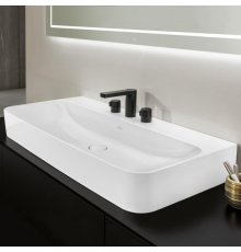 Раковина, Villeroy&Boch, Finion, шгв 1000*470*105, отверстия для смесителя-1 сквозное, 2 промаркированных, CeramicPlus, цвет-альпийский белый