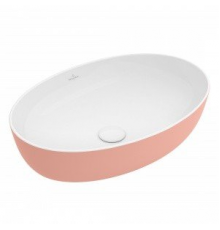 Раковина, Villeroy&Boch, Artis, шгв 610*410*130, отверстия для смесителя-отсутствуют, цвет снаружи/внутри-Powder/белый