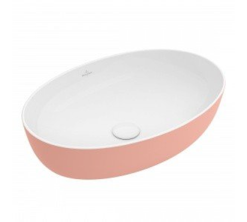 Раковина, Villeroy&Boch, Artis, шгв 610*410*130, отверстия для смесителя-отсутствуют, цвет снаружи/внутри-Powder/белый