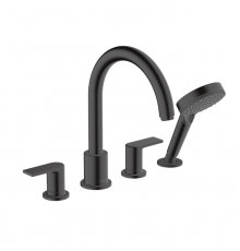 Смеситель для ванны и душа, Hansgrohe, Vernis Shape, на борт ванны, цвет-черный матовый