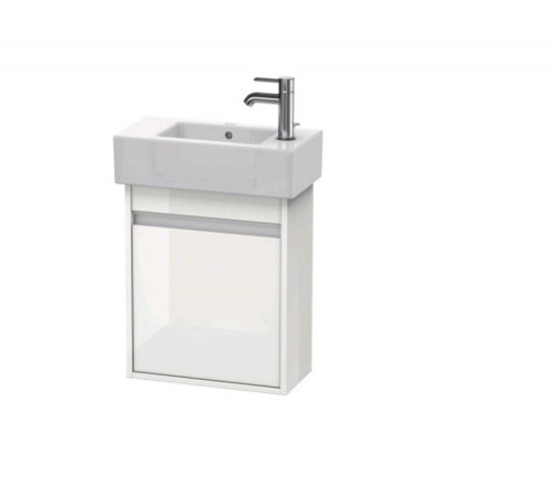 Тумба под раковину, Duravit, Ketho, шгв 450*225*550, петли-слева, раковина-необходимо заказать, цвет-белый глянцевый