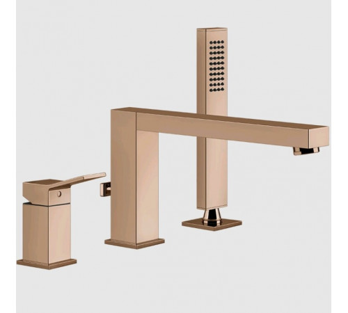 Смеситель для ванны и душа, Gessi, Rettangolo K, цвет-Copper PVD
