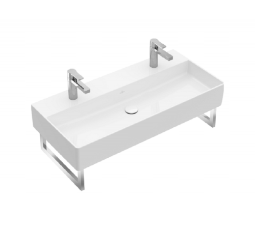Раковина, Villeroy&Boch, Memento 2.0, шгв 1000*470*140, отверстия для смесителя-1, цвет-альпийский белый