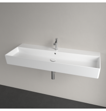 Раковина, Villeroy&Boch, Memento 2.0, шгв 1200*470*135, отверстия для смесителя-1 сквозное, 2 промаркированных, CeramicPlus, цвет-альпийский белый