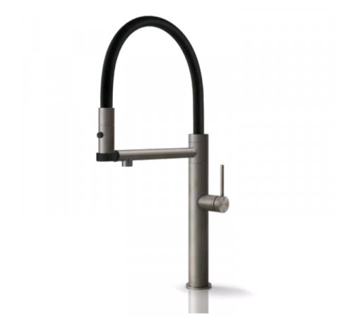 Смеситель для кухни, Gessi, 316 Flessa, цвет-сталь брашированная