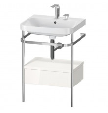 Консоль, Duravit, Happy D.2 Plus, шгв 575*490*850, с раковиной, цвет-хром, цвет ящика-белый