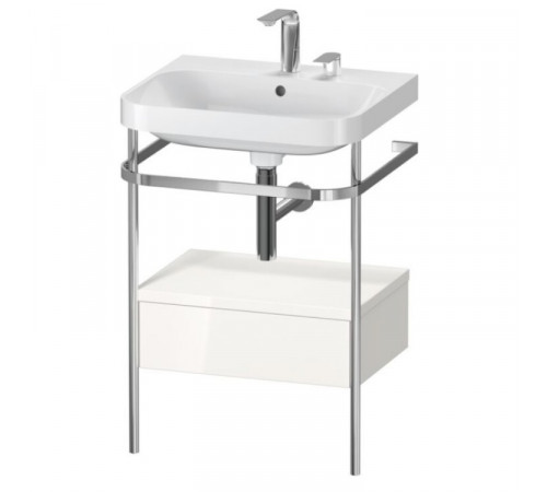 Консоль, Duravit, Happy D.2 Plus, шгв 575*490*850, с раковиной, цвет-хром, цвет ящика-белый