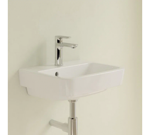 Раковина, Villeroy&Boch, O.Novo, шгв 450*370*110, отверстия для смесителя-1 сквозное, 2 промаркированных, AntiBac, цвет-альпийский белый