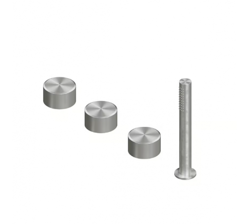 Смеситель для ванны и душа, Quadro design, Stereo, на борт ванны, цвет-Steel Brushed