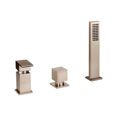 Смеситель для ванны и душа, Gessi, Rettangolo, цвет-Black Metal Brushed PVD