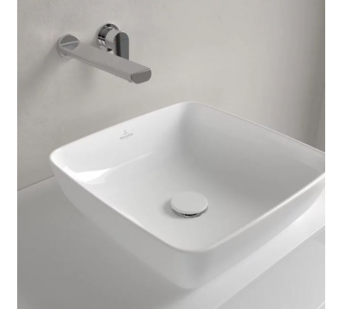 Раковина, Villeroy&Boch, Artis, шгв 410*410*130, отверстия для смесителя-отсутствуют, CeramicPlus, цвет-камень белый