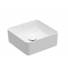 Раковина, Villeroy&Boch, Collaro, шгв 380*380*145, отверстия для смесителя-отсутствуют, CeramicPlus, цвет-альпийский белый