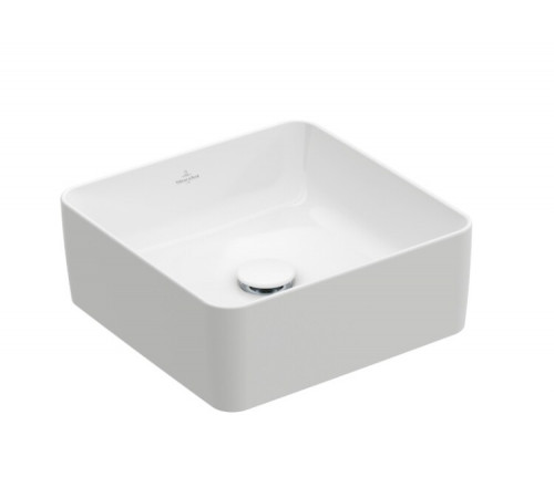 Раковина, Villeroy&Boch, Collaro, шгв 380*380*145, отверстия для смесителя-отсутствуют, CeramicPlus, цвет-альпийский белый