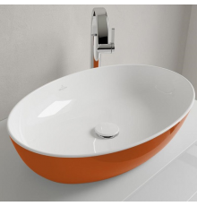 Раковина, Villeroy&Boch, Artis, шгв 610*410*130, отверстия для смесителя-отсутствуют, цвет снаружи/внутри-Rust/белый