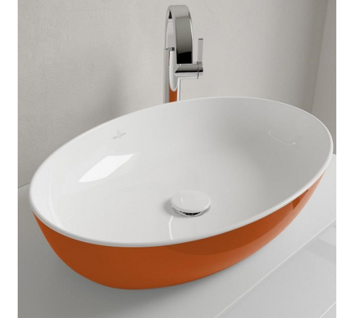 Раковина, Villeroy&Boch, Artis, шгв 610*410*130, отверстия для смесителя-отсутствуют, цвет снаружи/внутри-Rust/белый