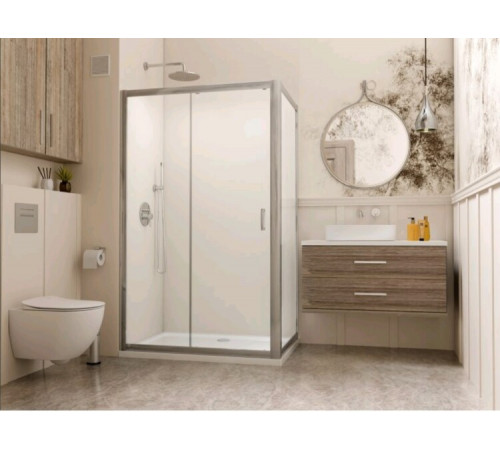 Боковая стенка, Radaway, Premium Plus, шв 800*1900, хром, цвет стекла-фабрик (крапинка), Easy Clean