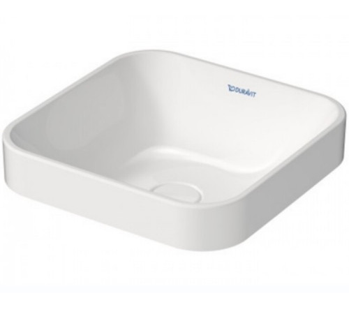Раковина, Duravit, Happy D.2 Plus, шгв 400*400*165, отверстия для смесителя-отсутствуют, цвет-белый