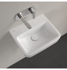 Раковина, Villeroy&Boch, O.Novo, шгв 450*370*110, отверстия для смесителя-отсутствуют, AntiBac, цвет-альпийский белый