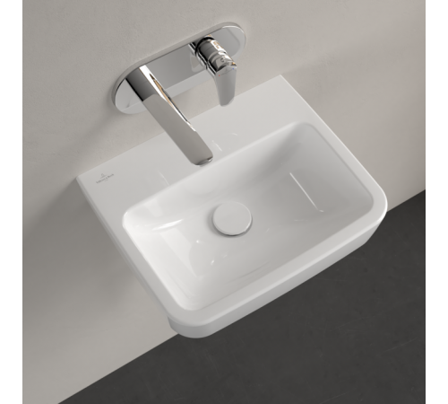 Раковина, Villeroy&Boch, O.Novo, шгв 450*370*110, отверстия для смесителя-отсутствуют, AntiBac, цвет-альпийский белый