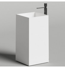 Раковина, Salini, Armonia Square, шгв 450*450*900, отверстия для смесителя-отсутствуют, цвет-белый матовый