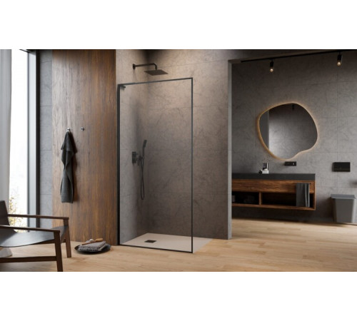 Душевая перегородка, Radaway, Modo F SL II, левосторонняя, шв 800*2000, GunMetal Brushed, цвет стекла-прозрачный, Easy Clean