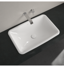 Раковина, Villeroy&Boch, Loop&Friends, шгв 675*450*180, отверстия для смесителя-отсутствуют, CeramicPlus, цвет-альпийский белый